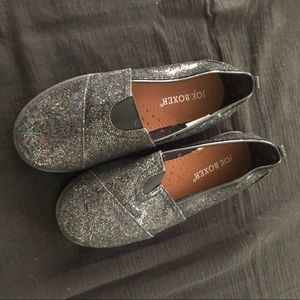 Girls slip on glitter shoes